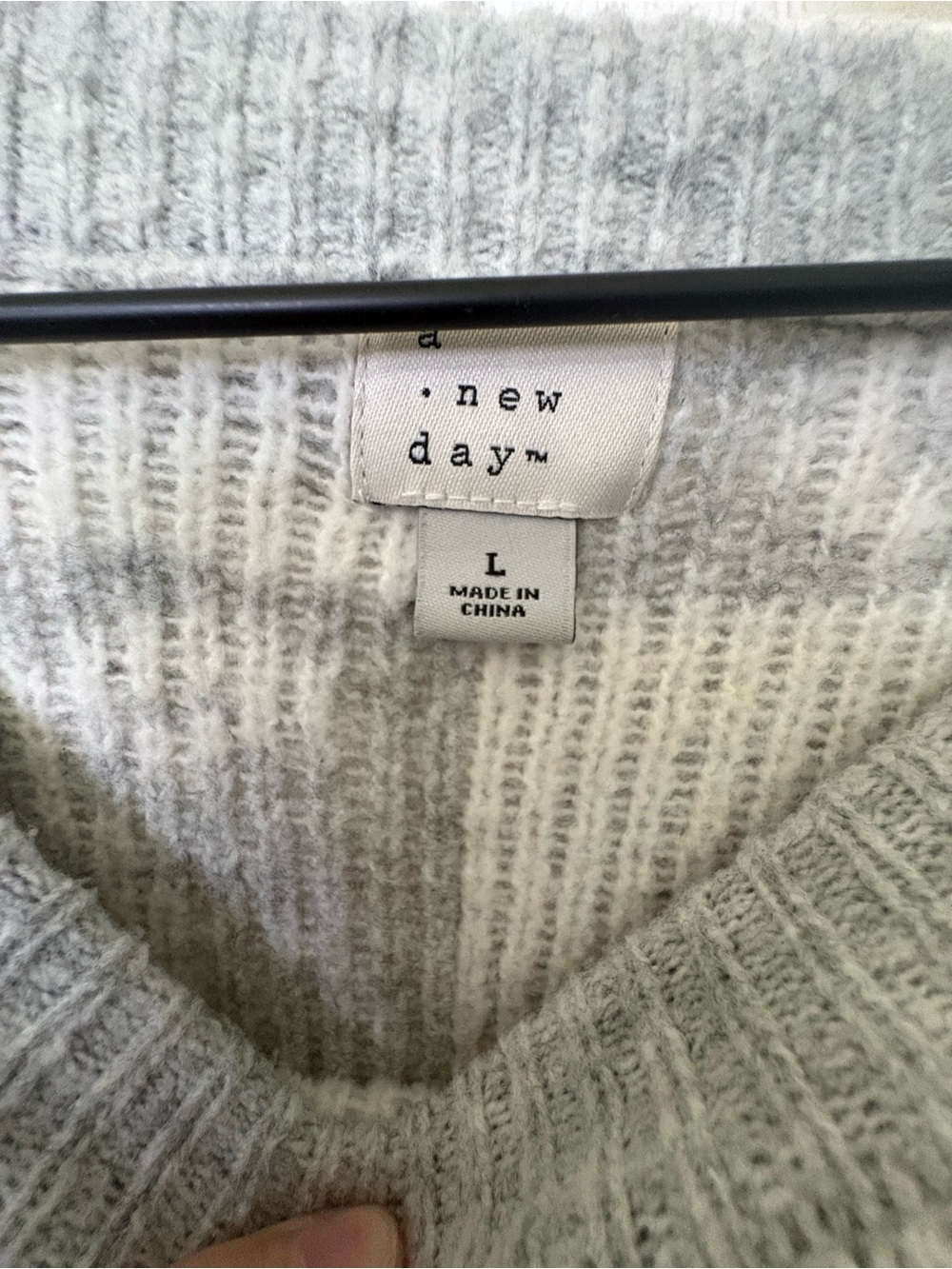 a new day Gray & Cream Checkered Bow Knit Sweater - Picture 2 of 3